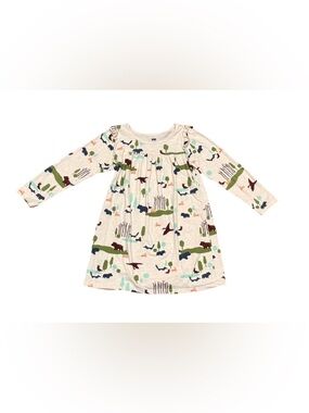 Tea Collection Girls Woodland Print Long Sleeve Dress Size 5